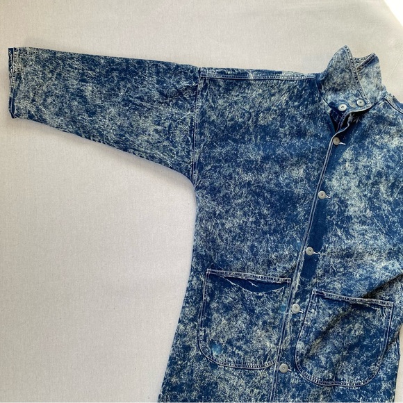 Vintage ID# Official Identification Denim Acid Wash Trench Coat Size 3 Unisex - Picture 5 of 16